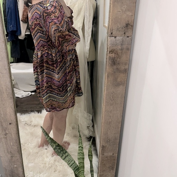 Umgee boho Plunge Neck Mini Sundress size large - Picture 4 of 5